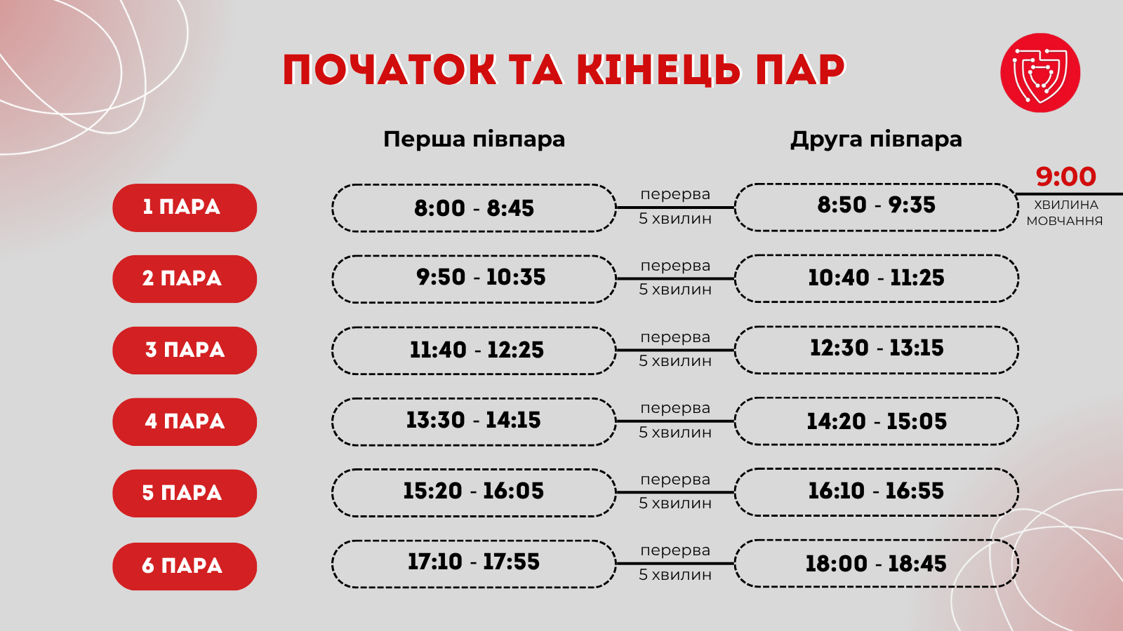 Розклад дзвінків